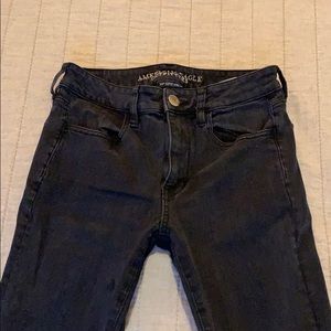 Black skinny stretchy jeans